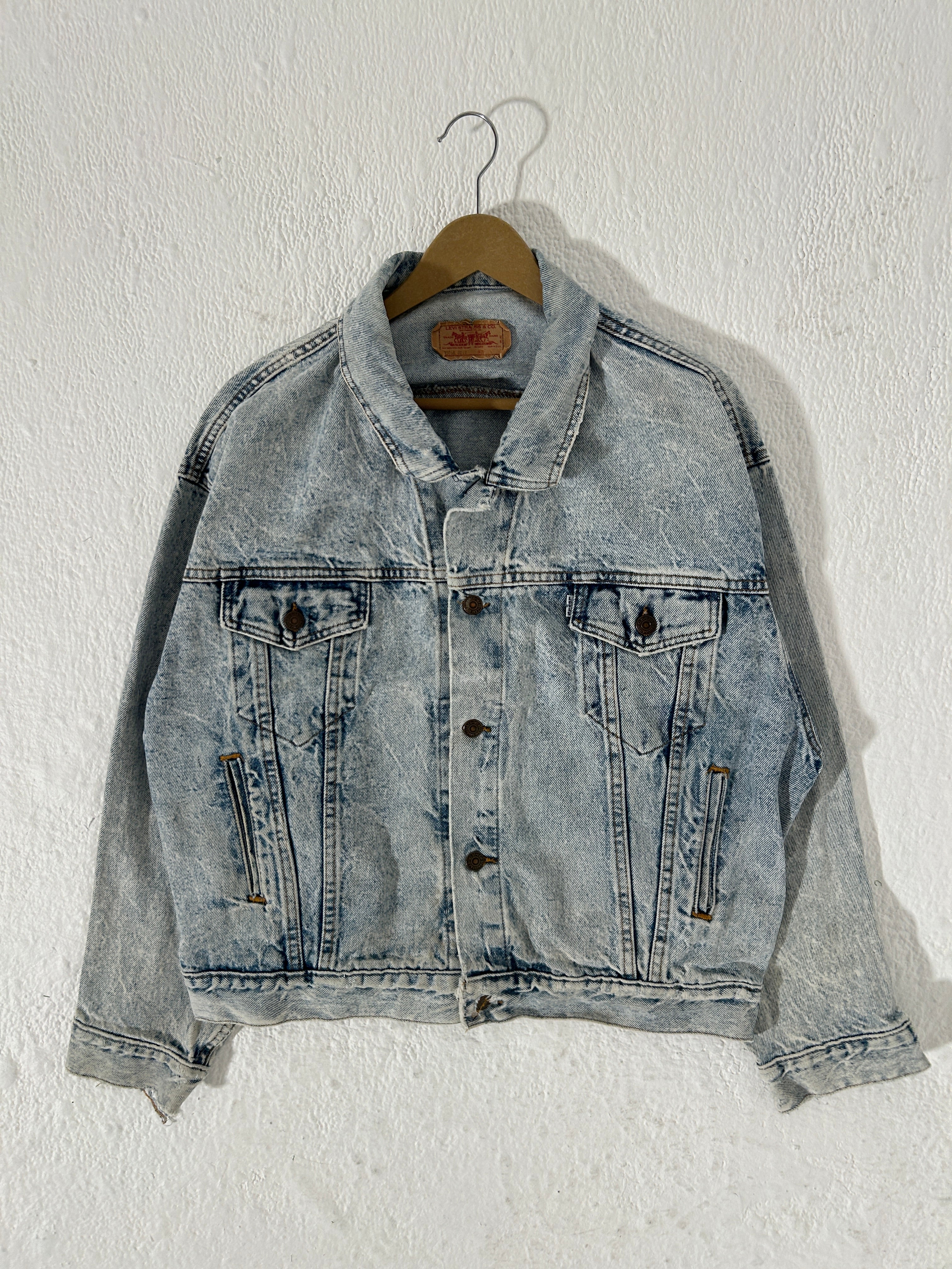 ★USA製 Levi's Chemical Wash Denim Jacket Vintage Levis Acid Wash Trucker Jean Jacket Made in USA Size
