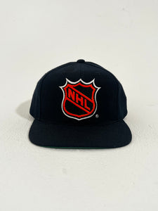 Vintage 1990's Black NHL Hockey Snapback Hat