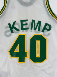 Vintage 1990's Seattle Supersonics 'Shawn Kemp' White Champion Jersey Sz. 40 (M)