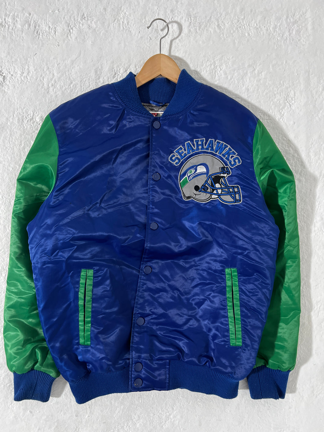 Vintage Seattle Seahawks Green/Navy Starter Bomber Jacket Size L