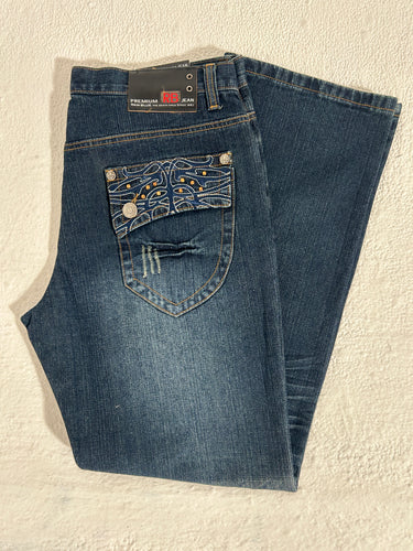 Premium Raw Blue Denim y2k Sz 36/32