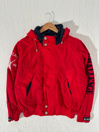 Vintage 1997 Nautica J-Class Red Windbreaker Zip Up Jacket Size M