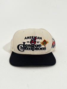 Vintage 1990's MLB World Seriers Cleveland Indians AL Champs Snapback Hat