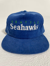 Vintage 1990's Seattle Seahawks Blue Corduroy Snapback Hat