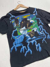 Vintage 90s American Thunder AOP Sz L XL Bald Eagle Shirt Sz L