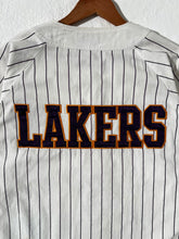 Mitchell & Ness Pin Stripped Lakers Baseball Jersey Size L