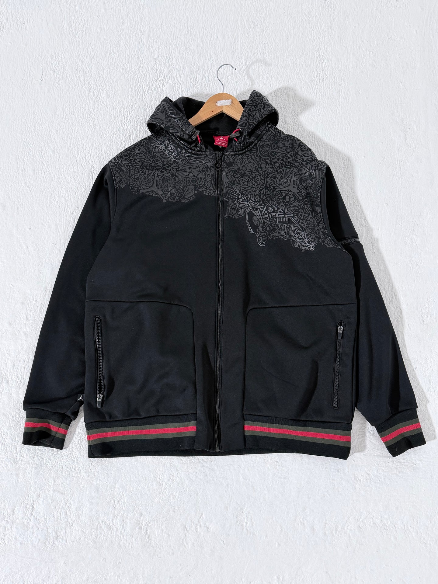 Air Jordan Nike Rare Red Label Full Zip Hoodie Jacket Size 2XL