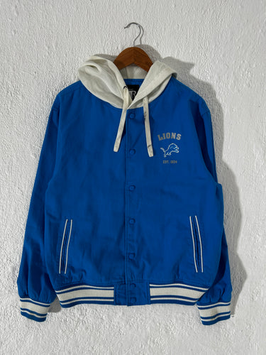 Detroit Lions Hooded Button Up Jacket Sz. M