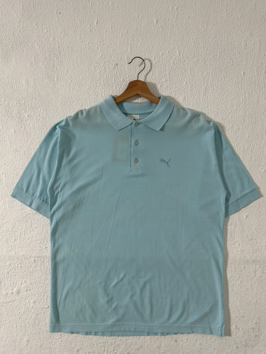 Vintage Commercial Sample Puma Light Blue Polo Shirt Sz. XL