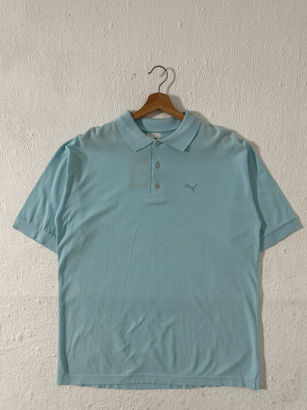 Vintage Commercial Sample Puma Light Blue Polo Shirt Sz. XL