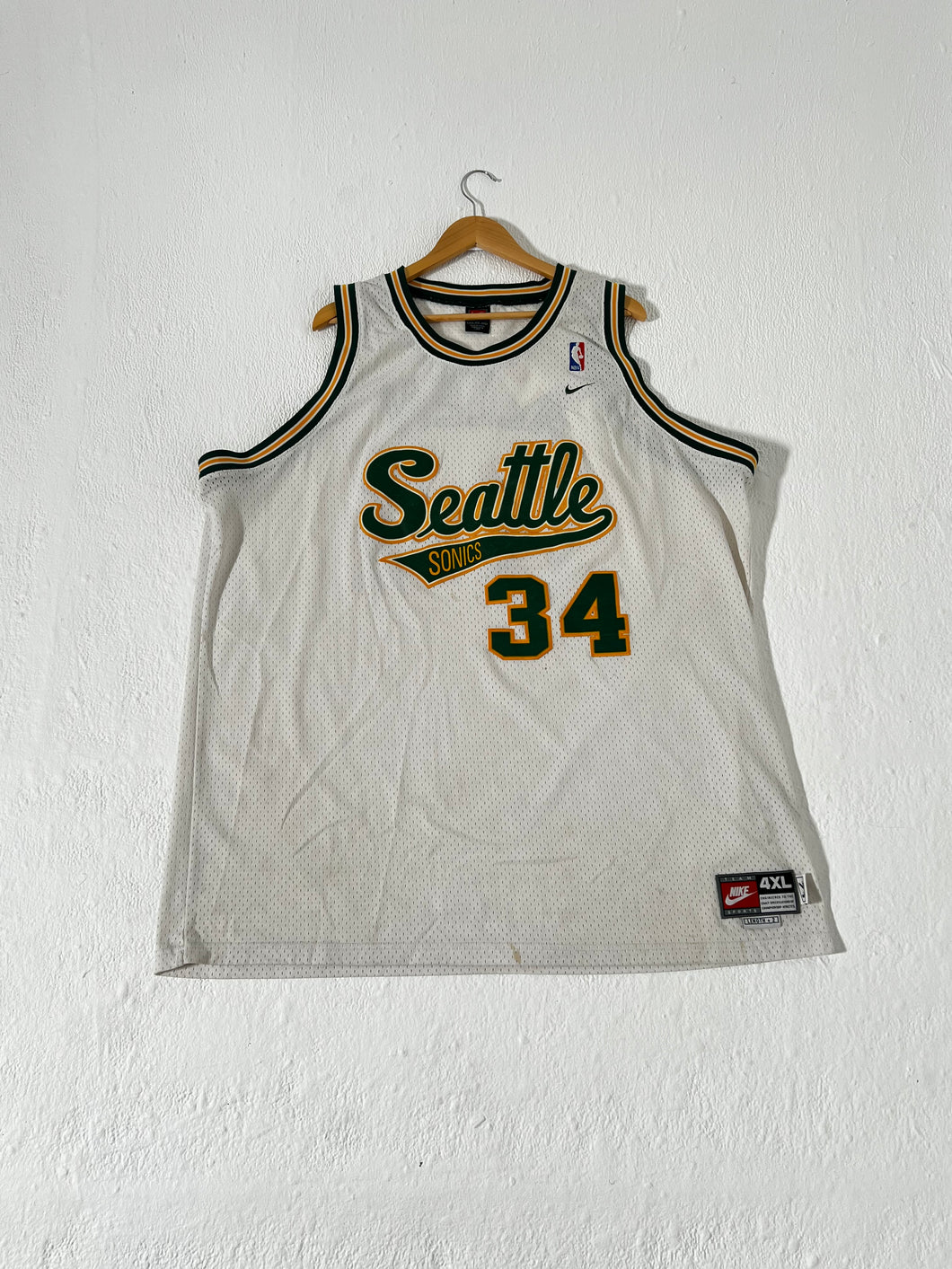 Seattle Supersonics Ray Allen #34 White Jersey Sz. 4XL