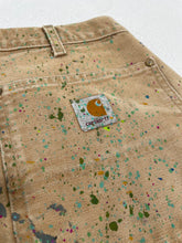 Vintage Paint Splatter Tan Carhartt Double Knee Pants Sz. 36 x 32