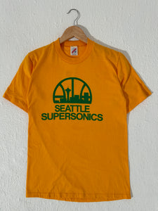 Vintage Seattle SuperSonics Skyline Yellow T-Shirt Sz. M