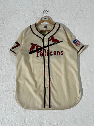 Ebbets Field New Orleans Pelicans Baseball Vintage Jersey Sz. L
