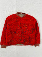 1/1 Vintage Red Cropped Quilted Paint Splatter Jacket Size M