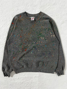 1/1 Vintage Paint Splatter Gray Crewneck Size M