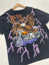 Vintage 90s American Thunder Ride The Best Shirt  SZ L Lightning Motorcycle Eagle Tshirt