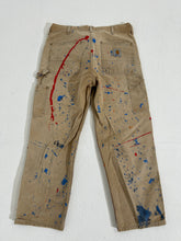 Vintage Paint Splatter Tan  Carhartt Double Knee Pants Sz. 36 x 30