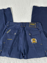 Coogi Y2k Navy Cargo Pants + Matching Striped Polo Shirt Set