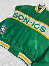 Vintage 90s Seattle Supersonics Satin Starter Jacket Size L