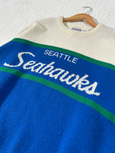 Vintage Cliff Engle Seattle Seahawks White Knit Sweater Sz. L