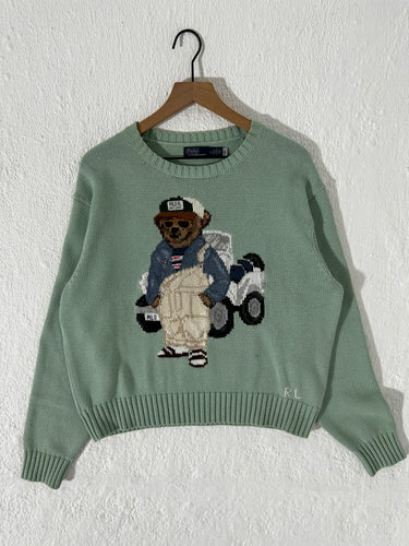 Vintage y2k Polo Bear Mint Sweater Sz. M
