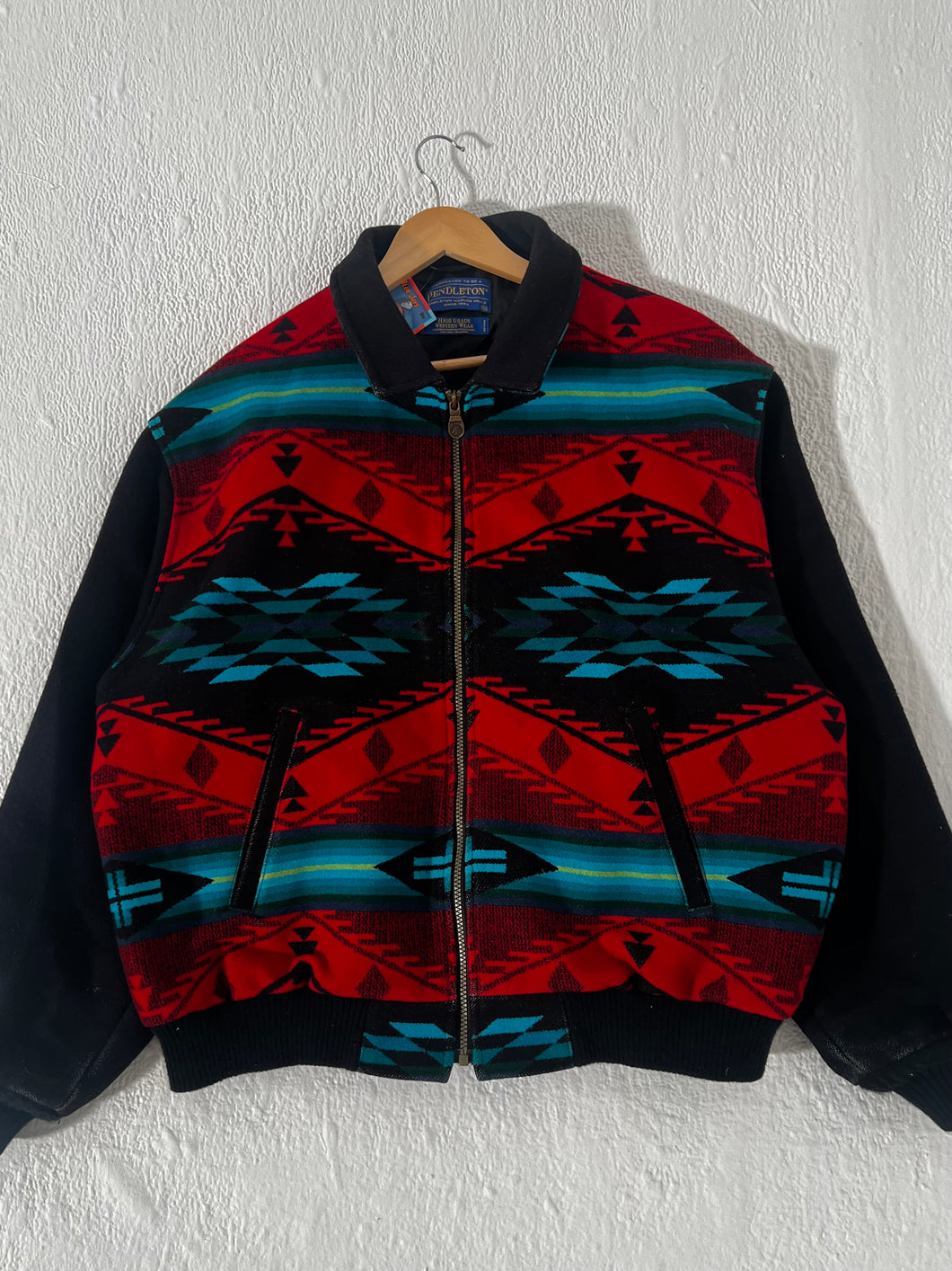 Vintage Pendleton Wool Native Print Zip Up Jacket Sz. XXL