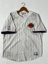 Mitchell & Ness Pin Stripped Lakers Baseball Jersey Size L