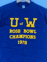 Vinage 1970's UW Washington Huskies "1978 Rose Bowl Champions" Navy T-Shirt Sz. L