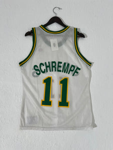 Vintage 1990's Seattle Supersonics 'Detlef Schrempf' White Champion Jersey Sz. 40 (M)