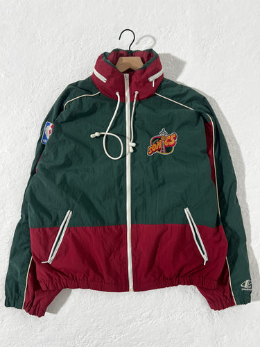 Vintage Seattle Supersonics Wind Breaker W/T Hood Size L