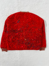1/1 Vintage Red Cropped Quilted Paint Splatter Jacket Size M