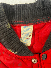 1/1 Vintage Red Quilted Paint Splatter Jacket Size S (as is)