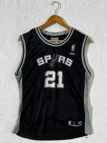 Y2k Tim Duncan San Antonio Spurs Reebok NBA Jersey Sz. L