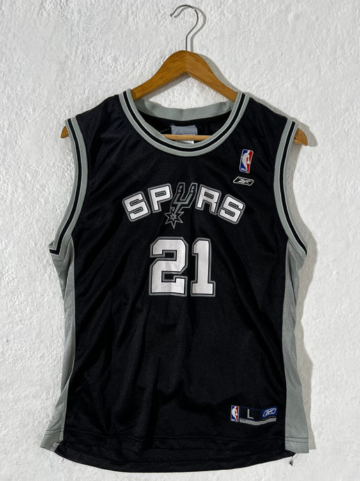 Y2k Tim Duncan San Antonio Spurs Reebok NBA Jersey Sz. L