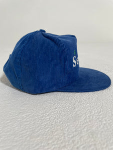 Vintage 1990's Seattle Seahawks Blue Corduroy Snapback Hat