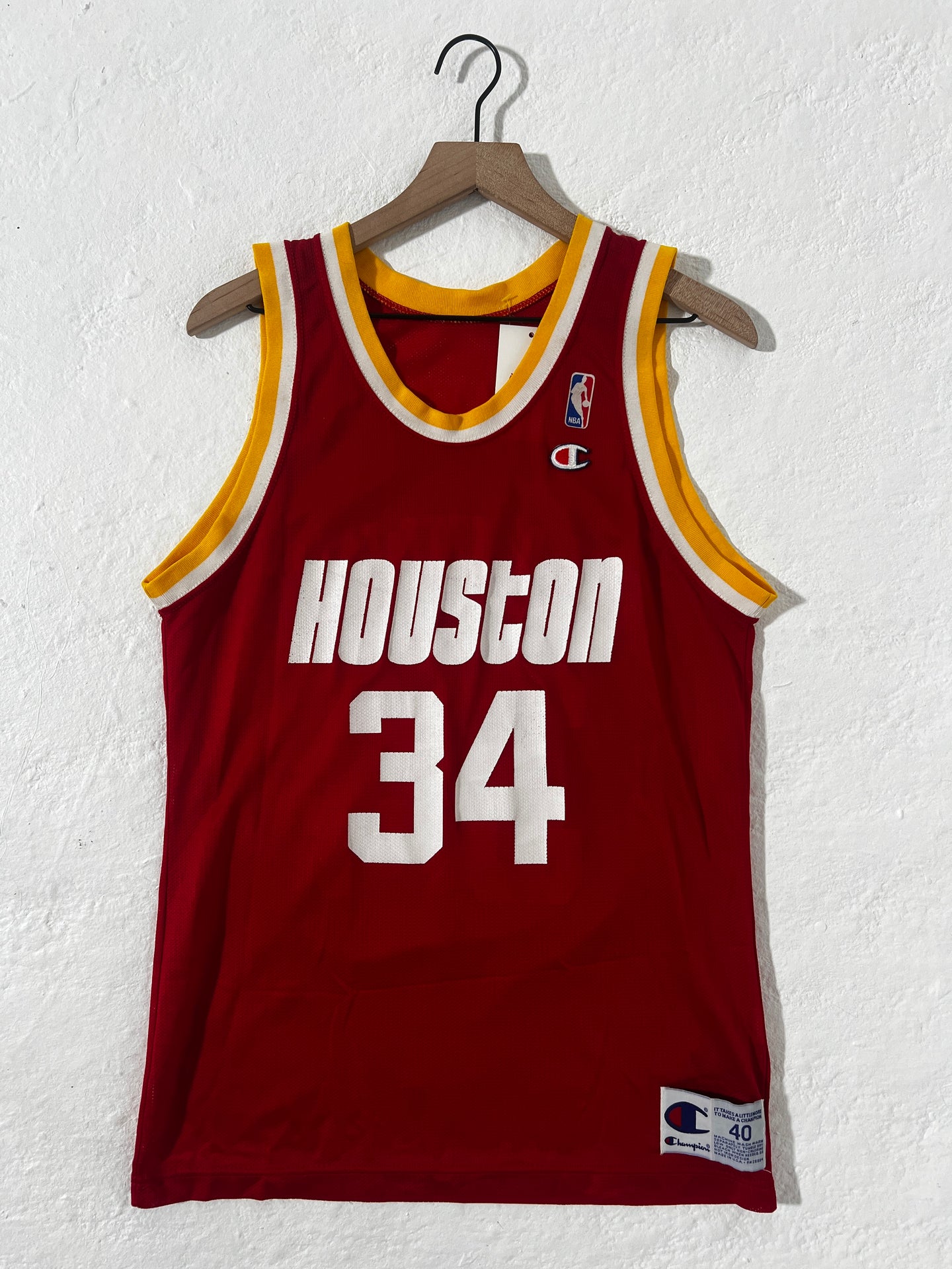HOUSTON ROCKETS 34　オラジュワン　USA製　NBA　XLサイズ Vintage Hakeem Olajuwon Houston Rockets #34 NBA Champion Jersey Sz. L