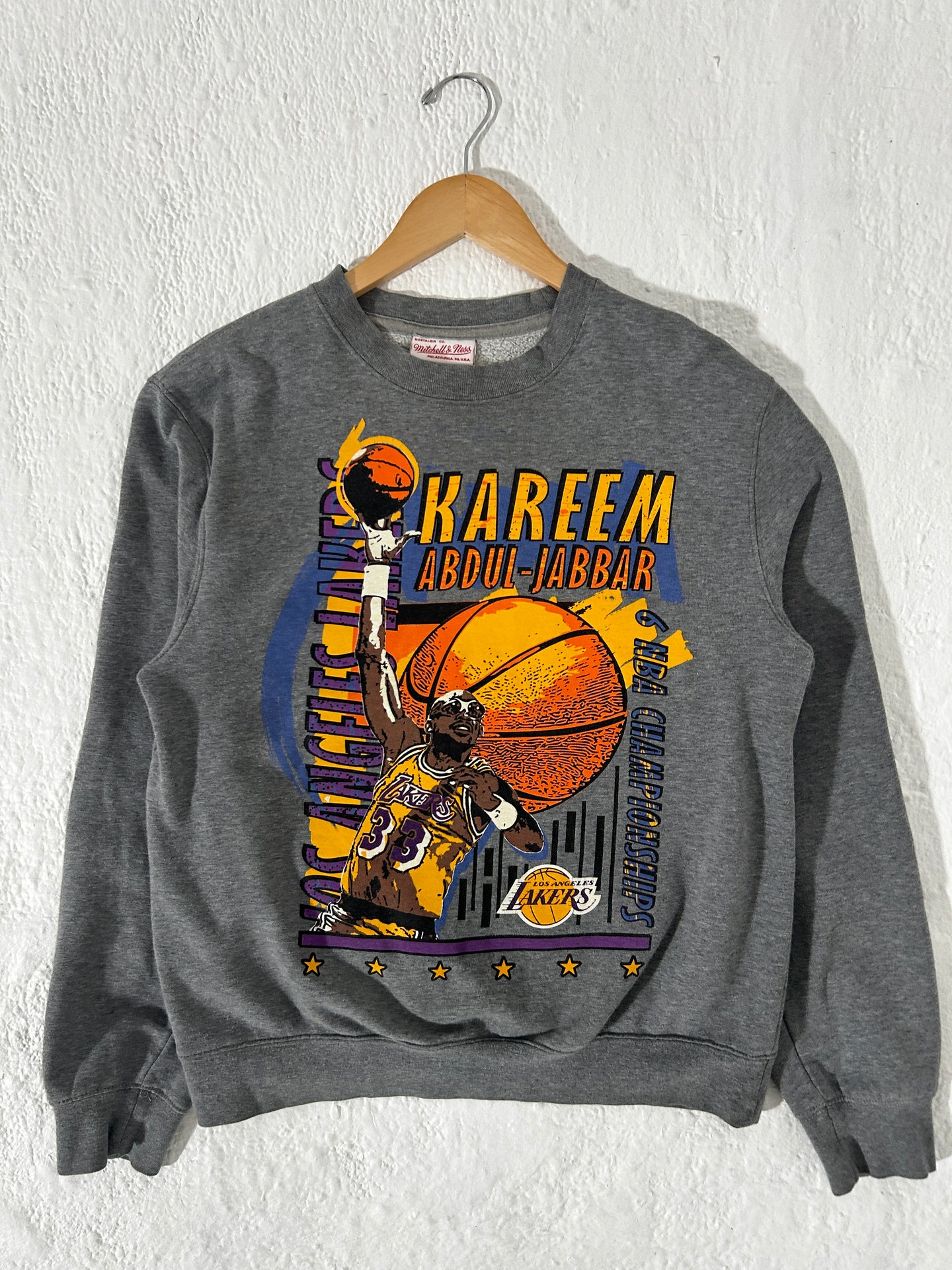 Retro Mitchell & Ness Kareem Abdul Jabbar Lakers Crewneck Size L