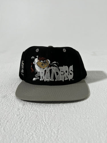 Vintage 1990's Taz x Raiders LOGO 7 Snapback Hat