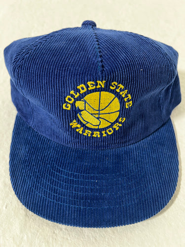 Vintage Golden State Warriors Blue Corduroy Snapback Hat