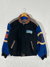 Seattle Seahawks Vintage JH Design Wool/Leather Jacket Size XL