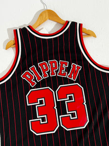 Mitchell & Ness Chicago Bulls Scottie Pippen Pin Stripe Basketball Jersey Sz. L