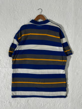 Vintage Y2k Coogi Blue Striped Polo Shirt Sz. 3XL