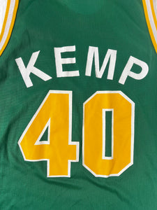 Vintage 1990's Seattle Supersonics Shawn Kemp Champion NBA Jersey Sz L