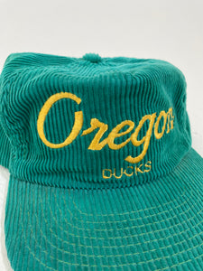 Vintage 1990's Oregon Ducks Corduroy SPORTS SPECIALTIES 'Script' Hat / Snapback