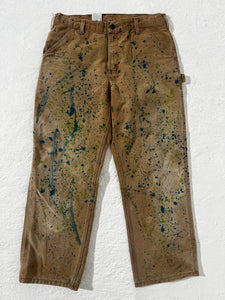 1/1 Brown Carhartt Paint Splatter Jeans 34x30