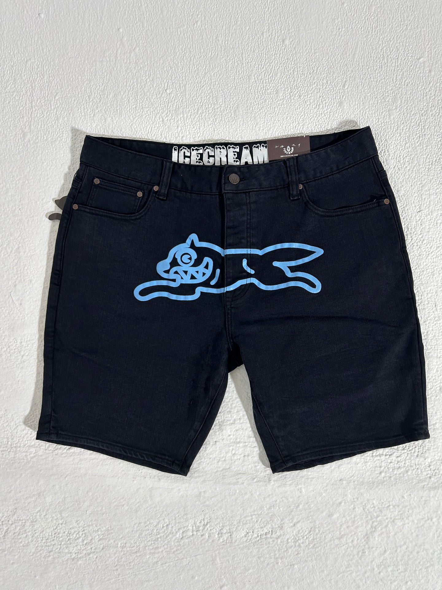 Ice Cream Blue Cat Black Shorts DEPT1