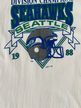 Vintage Seattle Seahawks 88' AFC Western Division Champions T Shirt Size L