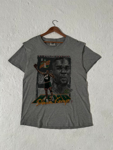 Vintage Seattle Supersonics Shawn Kemp Reign Man Gray Shirt Size L