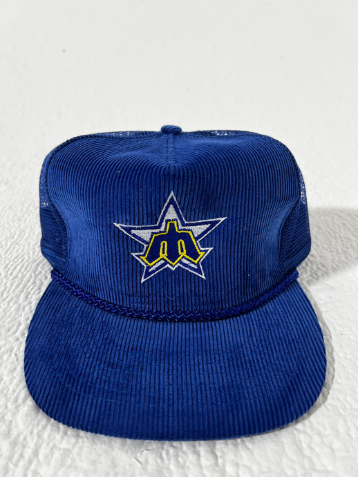 Seattle Mariners Trident M Logo Corduroy Trucker Hat